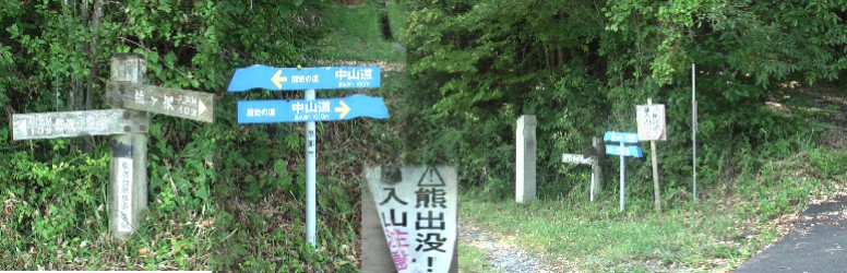 ここの分岐に立てられた熊の出没注意札にはチョットビックリ民家も近いだけに。