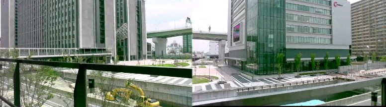 左・愛知大学。右・中京テレビ。