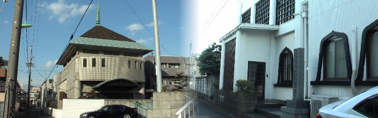 山王通りの北側、安順寺（左）リンク： 安順寺。 南の引接寺（いんじょうじ）。
