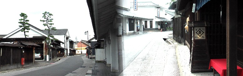 井桁屋さん付近の街並み。 井桁屋