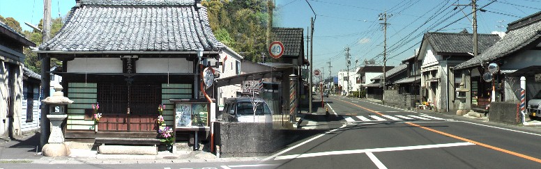 jr東海道本線を越してすぐの横砂東町にある延命地蔵堂と付近の町並み。 延命地蔵堂