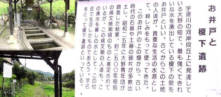 お井戸と榎下遺跡。 グーグルマップ： お井戸と榎下遺跡