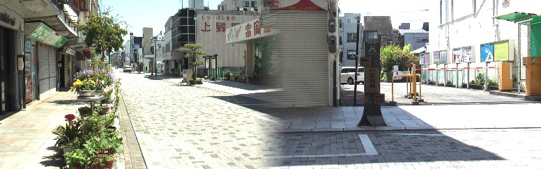 江尻銀座通り（上図の縦の道）本陣、脇本陣などの標識は見逃したかな。