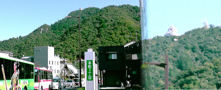 本町１丁目から見る岐阜城。