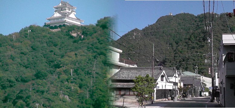 本町３丁目交差点から見る岐阜城。