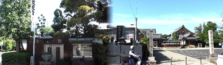 玉林寺(右)と境内の小牧観音(左)。リンク:玉林寺