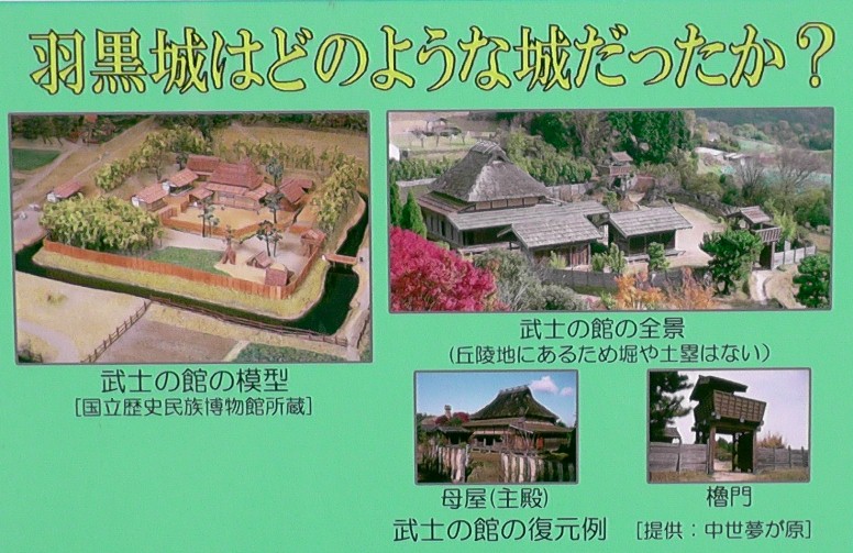 羽黒城の説明図。 説明文拡大 。