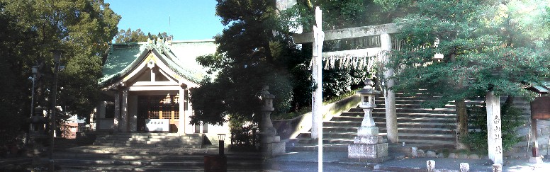 白山神社と拝殿。 白山神社