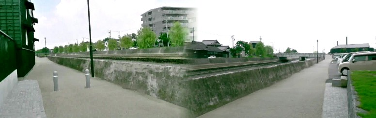 半六庭園東の半田運河。