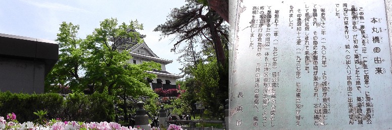 長浜城本丸橋から見る現 長浜城。