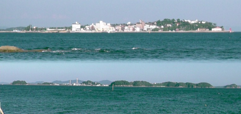 上：日間賀島。下：篠島。