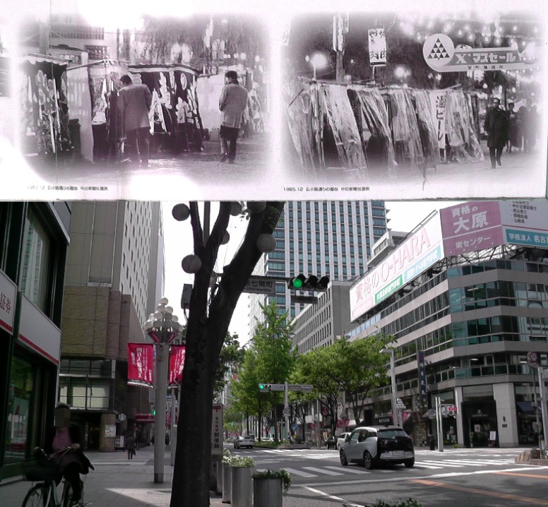 賑わった屋台付近は、今はこんな街並みです。