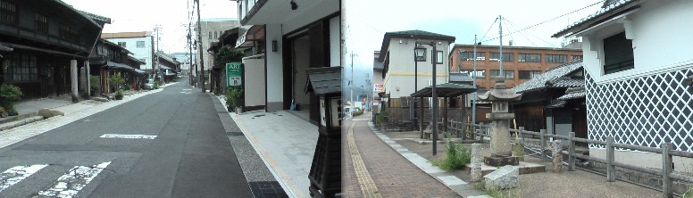 本陣跡付近の町並み。