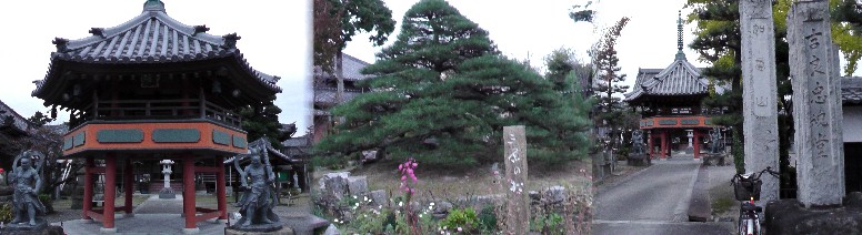 宝珠院。写真中の「三原の松」は富士山を形どる笠松で樹齢200年以上と推定されている。豪商三原屋 より移植したところから「三原の松」と称し、不老の松といわれ、三河随一の名松である。