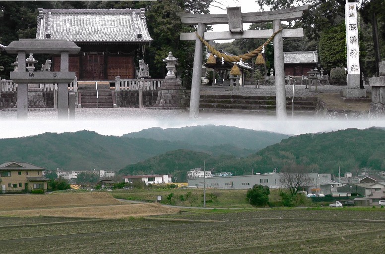 深溝神社（上）。下は神社前から三ヶ根スカイライン方面を撮ったつもりです。 深溝神社/長満寺