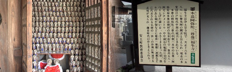 轟地蔵が安置されている地蔵堂の扉を開け、写真を撮らせてもらいました。 小幡人形で作られた可愛いい千体仏で安産祈願のお地蔵さんです。