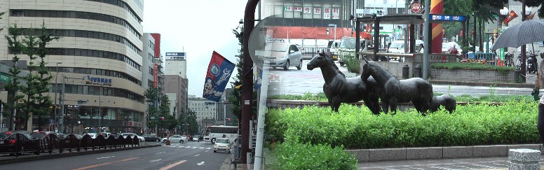 市内東部の繁華街,今池交差点から広小路通り千種駅方面を見る。