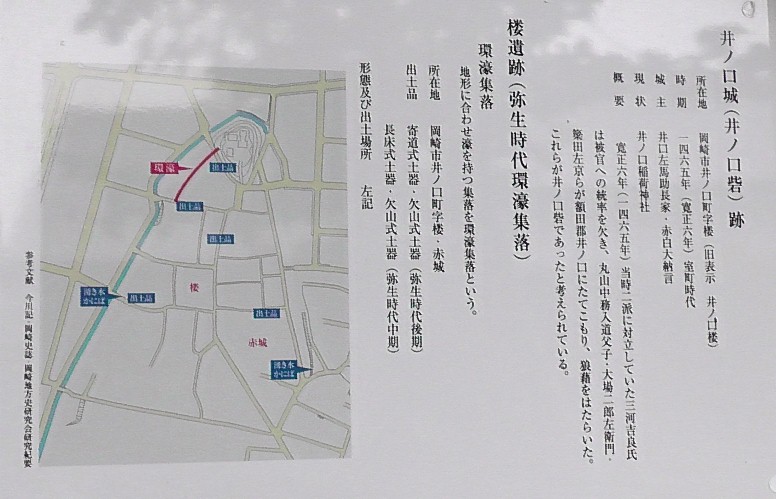 井ノ口城跡説明板。