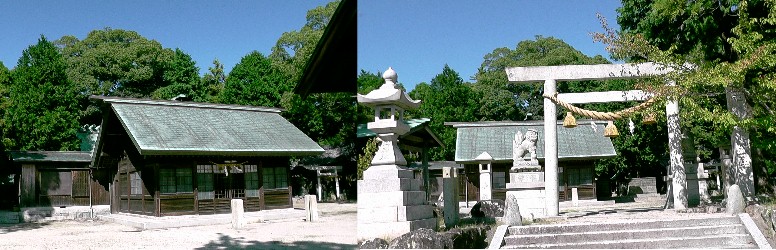 入見神社。祭神：五男三女神。延喜式内社として古く由緒ある神社。元々は井際山にあったが 鎌倉時代に現在の場所に遷座されたと言われる。