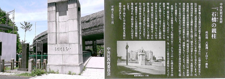 一石橋の親柱。