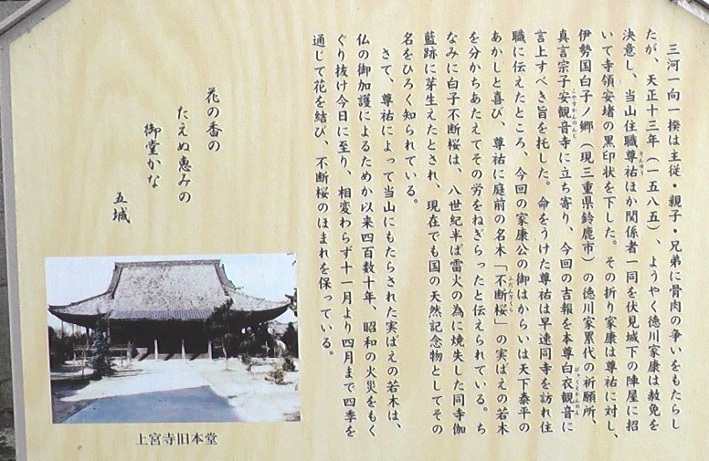 上宮寺案内文。