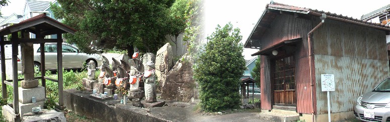 常楽院の石仏群。 常楽院
