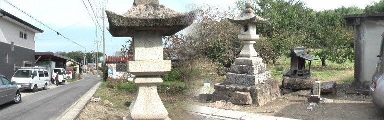 常夜灯と付近の街道。萬寿寺から市役所坂下出張所の間、下街道のルートが判然としない部分が ありましたのでこの間は両方の写真を掲載してあります。