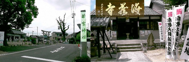 海蔵寺（右）。左・若宮神社。 もち投げ＠161001海蔵寺 知多四国霊場会公式サイト リンク：四国直伝弘法・海蔵寺。 海蔵寺