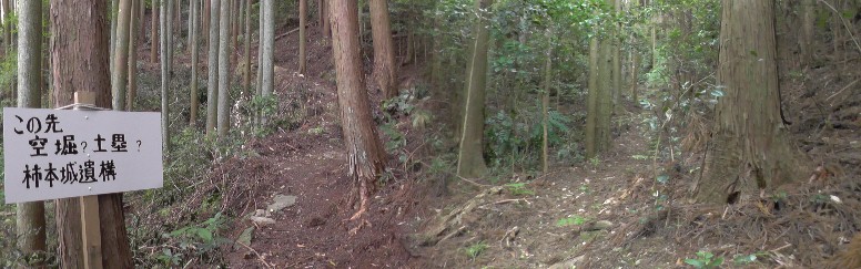 柿本バス停付近の登り口から登り始める。 柿本登り口 google map