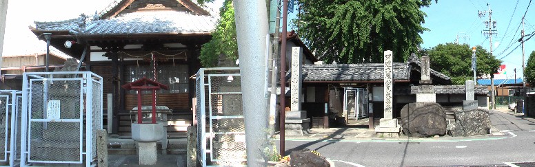 妙見大菩薩・敬運寺。木戸・高札場がありました。木戸・高札場説明碑