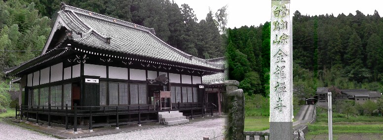 金龍寺遠景（右）。左：本堂。 Google マップ金龍寺