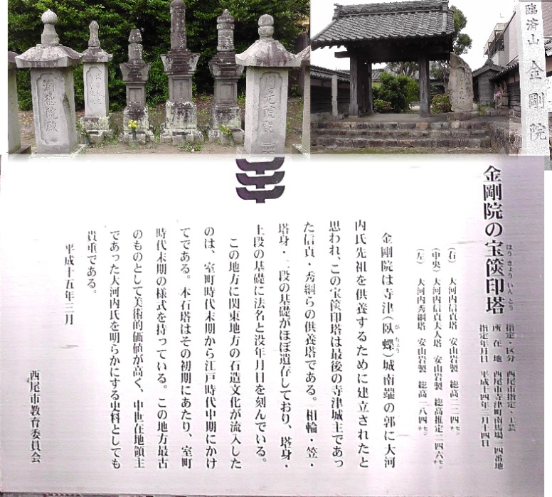 金剛院。寺津城最後の城主・大河内家の菩提寺です。