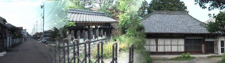 庚申寺と付近の街道。 庚申寺