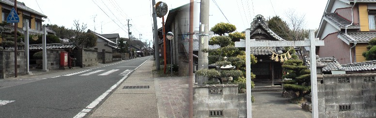 庚申堂と境宿の町並み