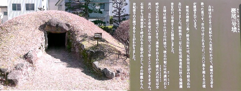 構内の樫尾１号墳。