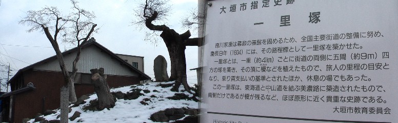 谷汲山常夜灯を左折し西へ進むと久徳一里塚、両側あればもちろん国史跡でしょう。