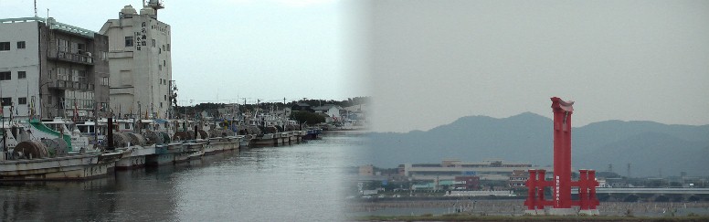 舞阪漁港と弁天島赤鳥居