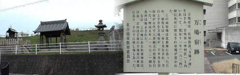 月の上半月を受け持つ万場宿と秋葉神社。