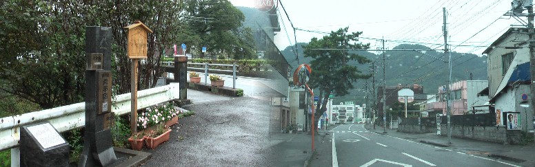 右は丸子宿の町並みを見る。