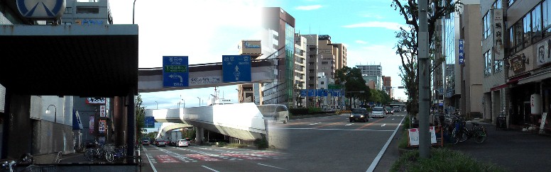 左は鶴舞線駅から北、浅間町～上小田井方面。右は駅から南、伏見～大須観音方面を写す（伏見通り）。