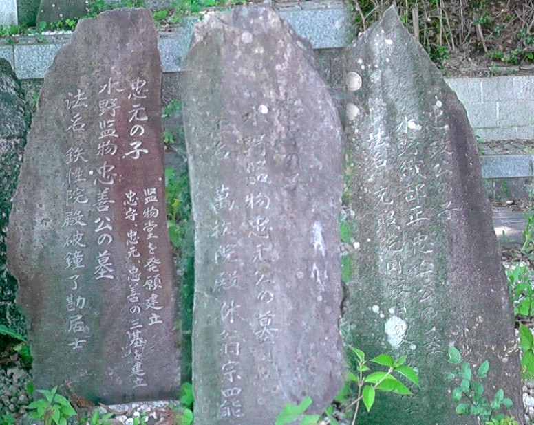 乾坤院水野家三代の墓碑。