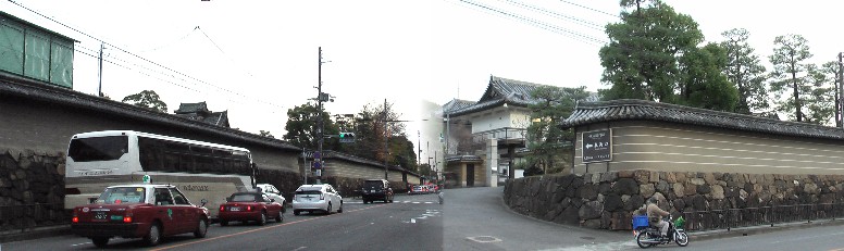 妙法院の長い塀が京都を象徴しています。