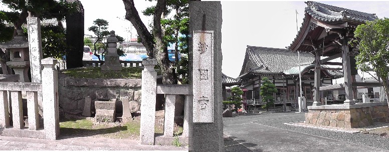 妙国寺。妙国寺は、家康公、秀忠公、家光公の三代に仕え、三河物語を綴ったことで有名な 大久保彦左衛門など、幕末まで続いた大久保一族ゆかりの寺です。 左が境内の大久保家墓苑。 妙国寺