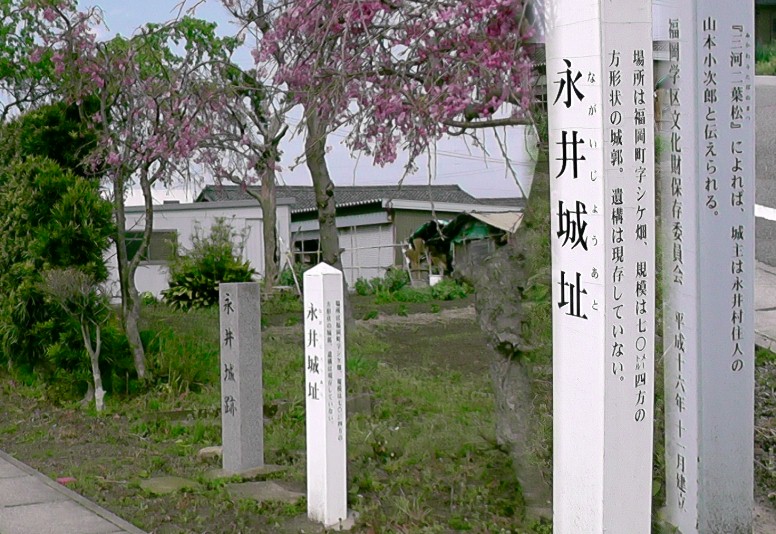 永井城址。城主は永井村住人の山本小次郎氏。 三河・山本氏 永井城址