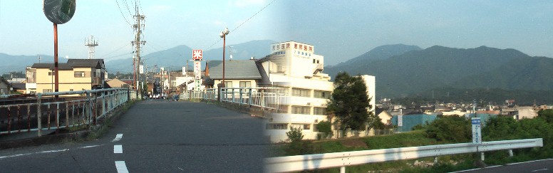 上記広重画はこの場所近くから描かれたものと思います。 中津川橋