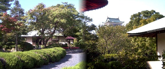 二の丸茶亭と金鯱城