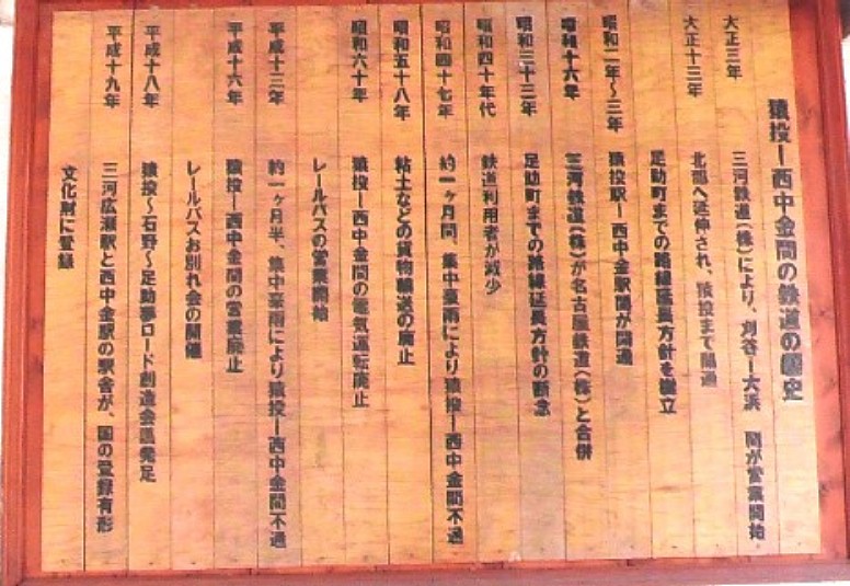 西中金駅駅舎内の掲示板。