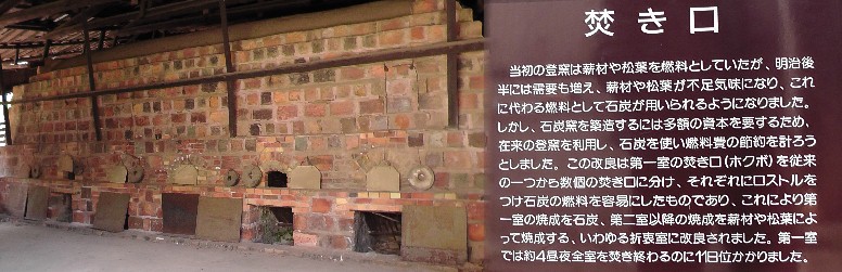 登窯焚き口。