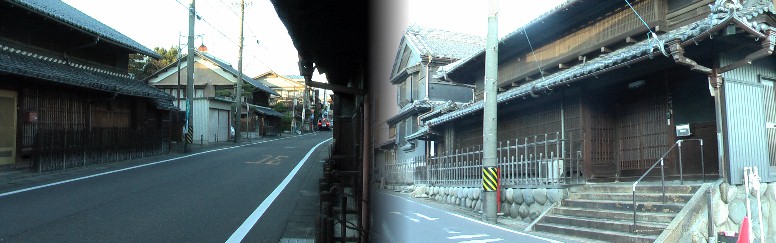 今も残る貴重な家並み。