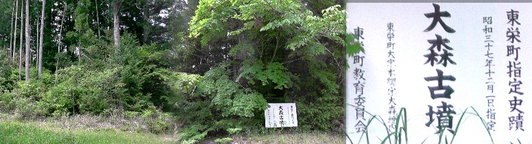 大森古墳。諏訪南宮神社北にあります。 大森古墳/諏訪南宮神社/東栄町民芸館